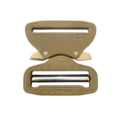 AustriAlpin 50 mm 2" Coyote Brown Cobra Buckle - Male Adjust XL Clips FY50CVF-XL