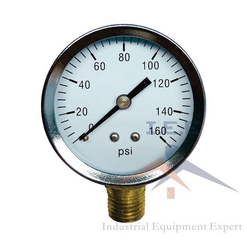 2 Air Compressor Pressure/Hydraulic Gauge 2" Face Side Mount 1/4" NPT 0-160 PSI - Picture 2 of 3