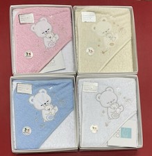 100 COTTON NEWBORN SQUARE BATHROBE WITH EMBROIDERY ON HOOD Art 57 Dis 502