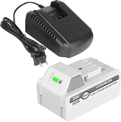 #ad #ad 6.0Ah Battery for Snow amp; Joe Sun Joe 24V Batteries and Fast Charger 24VBAT LTE $58.00