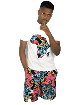 African Print Shirt And Shorts Set . Ship With USPS Priority Mail 1-3  Days