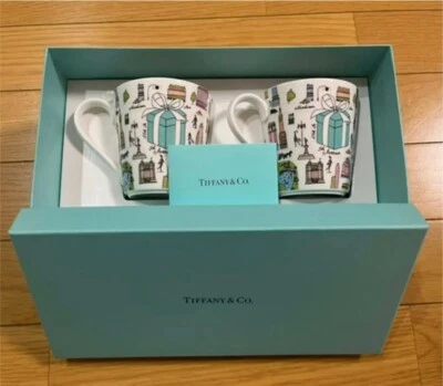 Tiffany & Co. China Mug Cup 5th Avenue Bone 2pcs with gift box