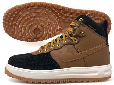 Nike Lunar Force 1 Duckboot Mens Leather Lifestyle Boot Ale Brown 805899 202 NEW