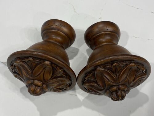 Kirsch Wood Trends Chaucer Finial Walnut Pole. 5.5” H X 5” L Set of 2