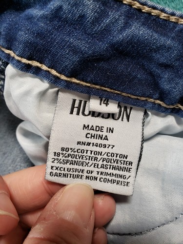Hudson Jeans Sz 14 Youth Girls Blue Pants Stretch Ladies Mid Rise Denim Straight - Picture 4 of 13