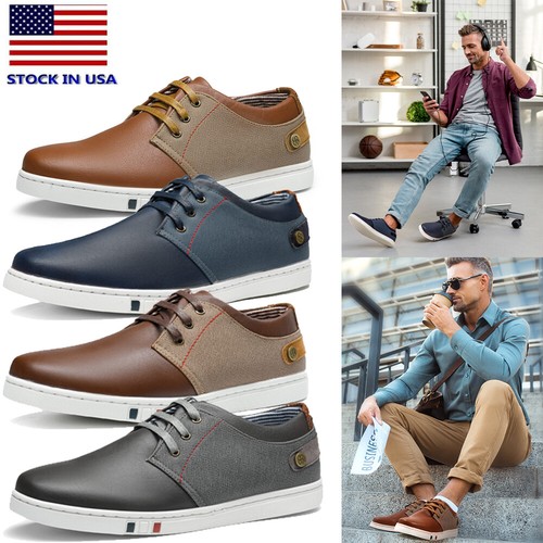 Men's Fashion Sneakers Lightweight Soft Comfortable Lace-up Shoes Size 6.5-15 - 第 1/37 張圖片