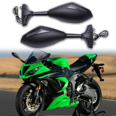 鏡 For Kawasaki Ninja ZX10R ZX6R Z636 ZX6RR Motorcycle LED Turn