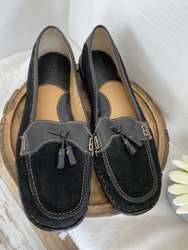 Suede Driving Shoes Loafers Blk 