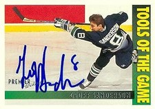 Geoff Sanderson autographed Hockey Card Hartford Whalers 1995 Topps Premier #527