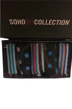 SOHO W1 London Collection  Men's Socks pack of 5 New in box 8-12