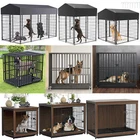 Strong Dog Cage Puppy Animal Pet Crate Exercise Enclosure Metal Wooden Kennel