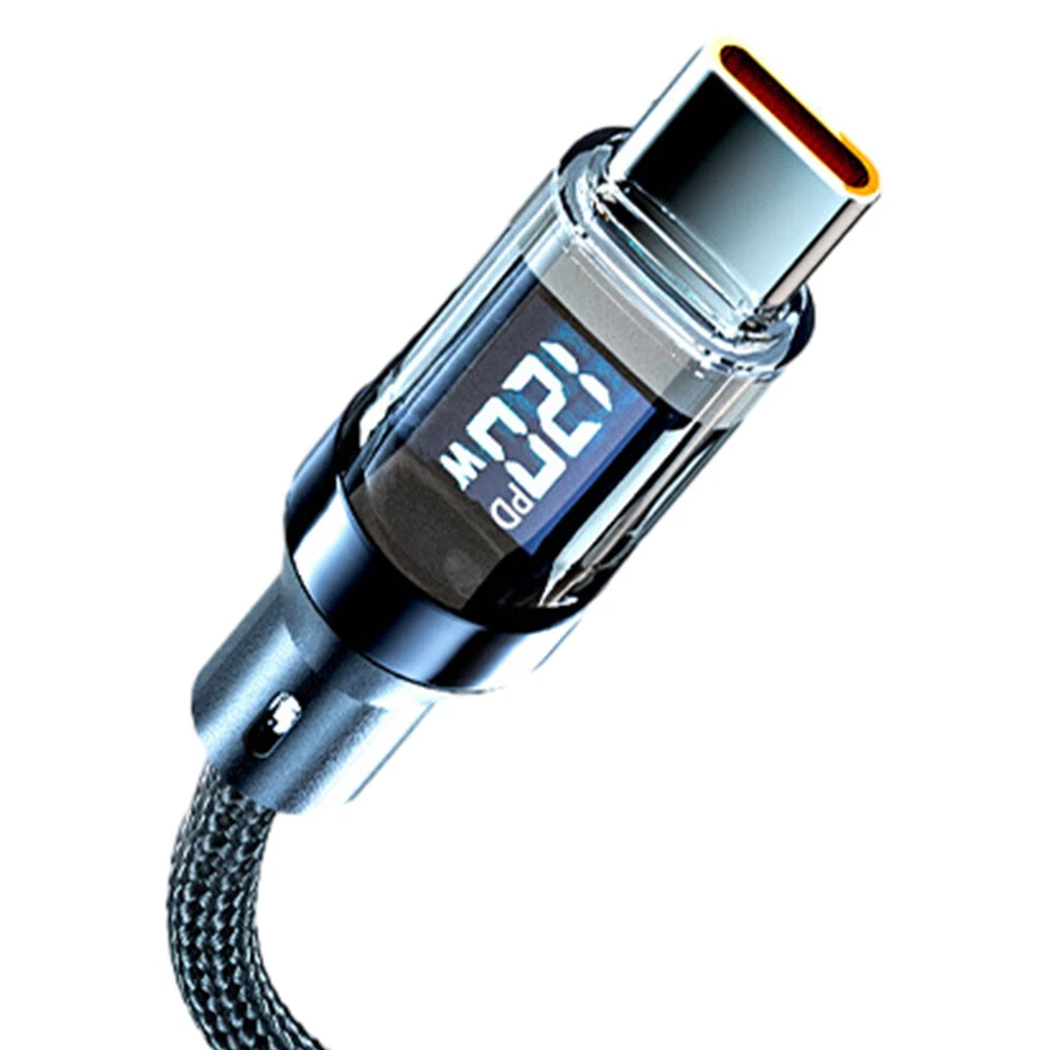 Cable de carga súper rápida USB cargador tipo C cable de datos con indicador de potencia LED 2M - Imagen 4 de 4