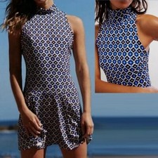 New Free People Check It Mini Blue Dress Size S