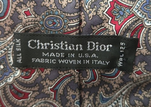 Christian Dior Vollseidenkrawatte Paisley Hergestellt in den USA Mehrfarbig Preppy - Bild 5 von 5