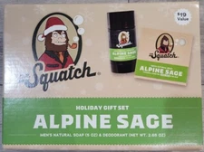 DR. SQUATCH ALPINE SAGE SOAP & DEODORANT HOLIDAY GIFT SET - Brand New Sealed