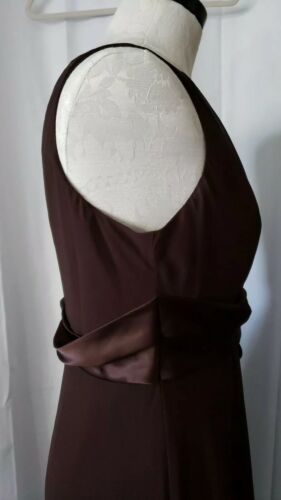 Abito da festa donna marrone Jones Wear foderato in chiffon con spalline in raso taglia 12 - Foto 6 di 11