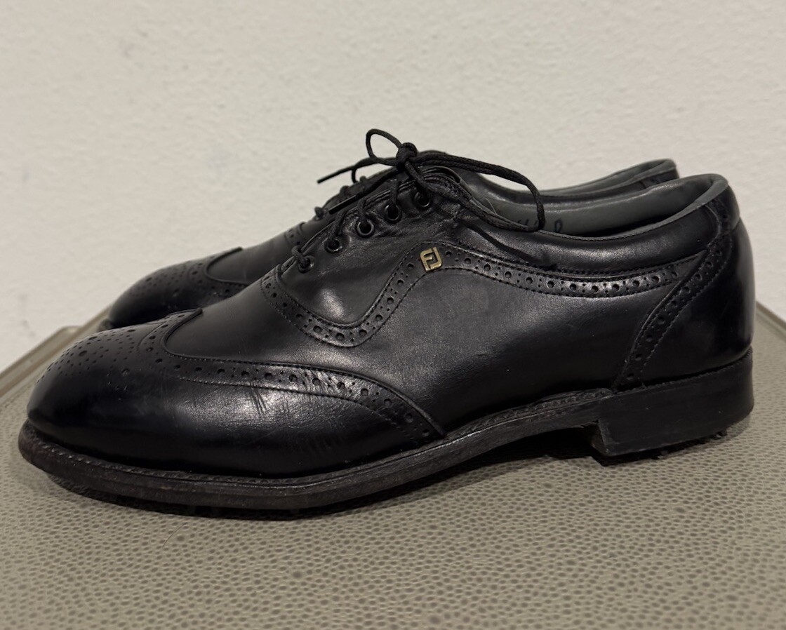 Foot Joy Classic クラッシック　ウィングチップ　革底　9D Men's FootJoy Classics Golf Shoes Vintage Black Wingtip Style