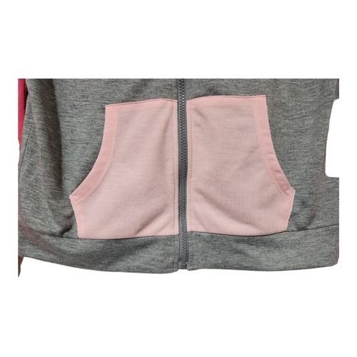 Girls Kidtopia Grey/Pink Full Zip Hoodie Sweatshirt Size Large NWT - Picture 4 of 11