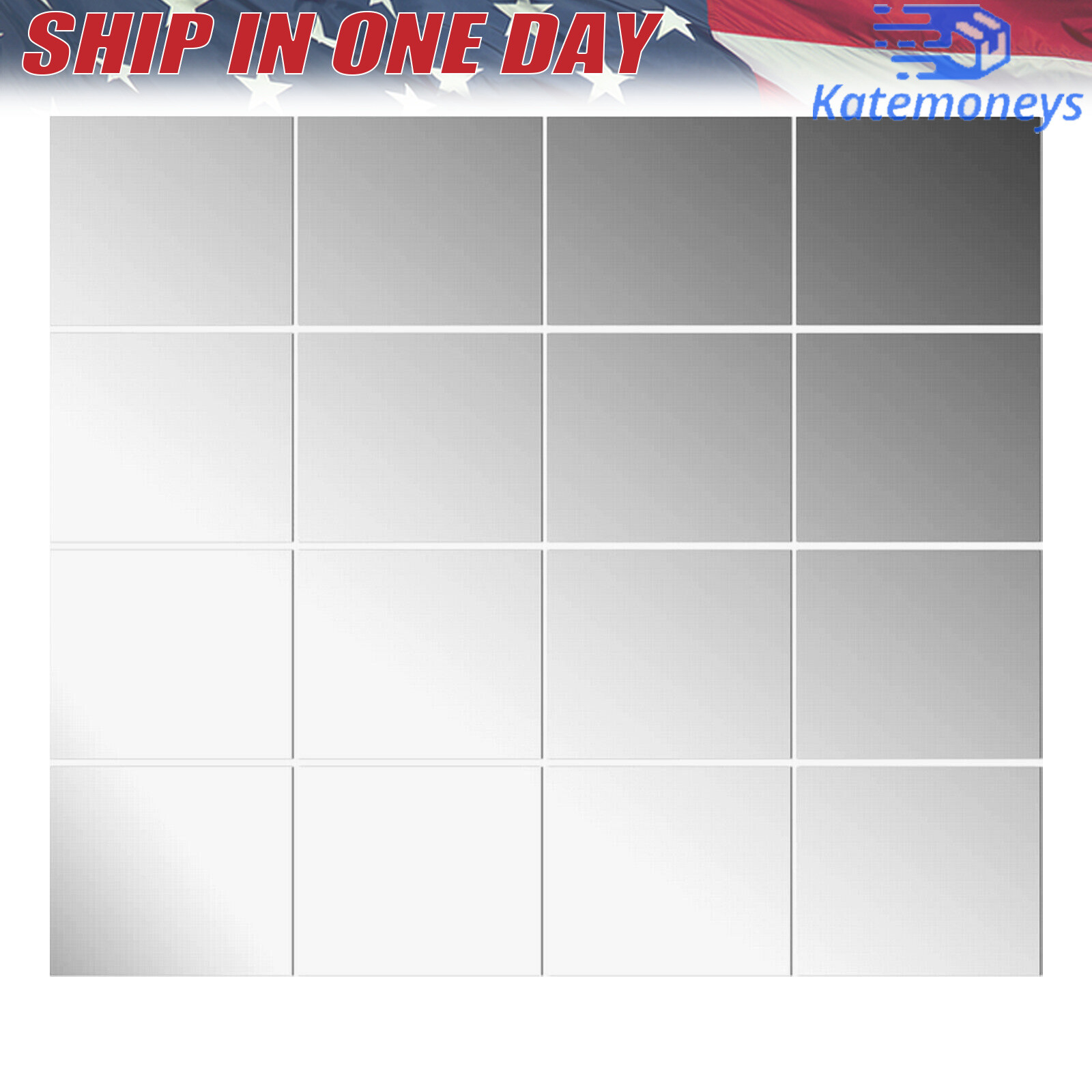 Acrylic Self-adhesive Frameless Wall Mirror Tiles Decor 14'' x 12 ...
