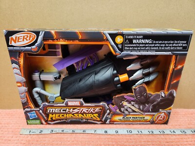Hasbro Marvel Nerf Mech Strike Mechasaurs ''Black Panther'' Sabre Claw Blaster NEW
