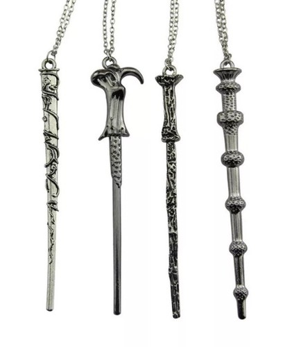 Harry Potter Wand Necklace 4" Pendant 18" Chain Fantasy Magic Toy - Picture 5 of 12