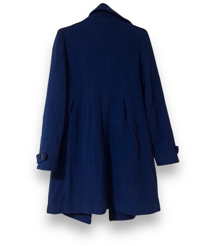 BB Dakota Navy Blue long pea coat wool and polyester - Picture 3 of 6
