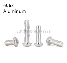 Aluminum Alloy 6063 Allen Bolts Hex Socket Button Head Screws M2 M3 M4 M5 M6 M8
