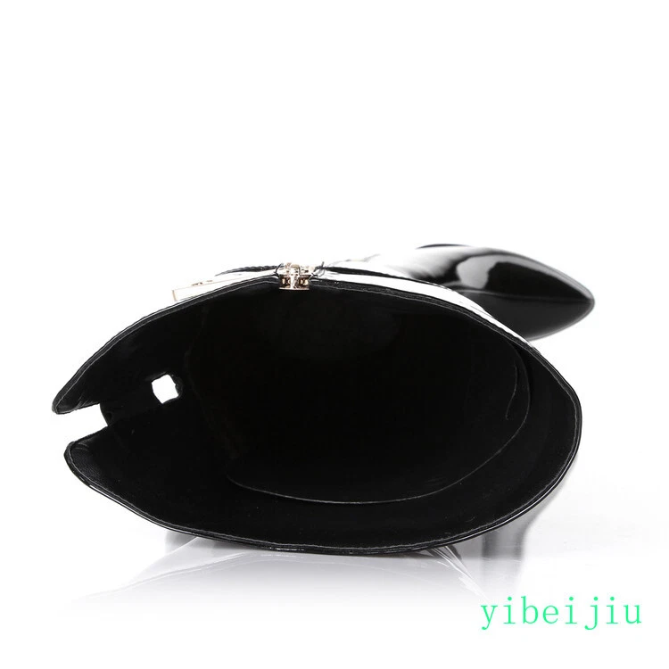 Women's Over The Knee High Mid Wedge Heel Boots Pointed Toe Riding Shoes Fashion - Image 3 of 4