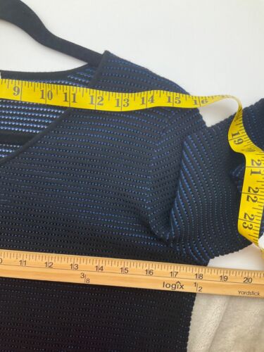 Maglia Armani Collezioni Donna Tg 8 Nero Metallizzato Blu Royal Made Italy - Foto 3 di 11