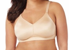 44D Bra Catherines Almond No-Wire Back Smoother Silky Full Coverage Bra No Pad