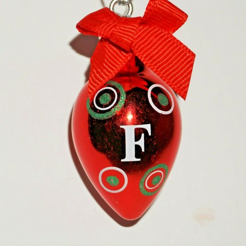 Ganz Light Up the Holidays Christmas Ornament Bulb Red Choose Initial Phrase DMG - Picture 13 of 38