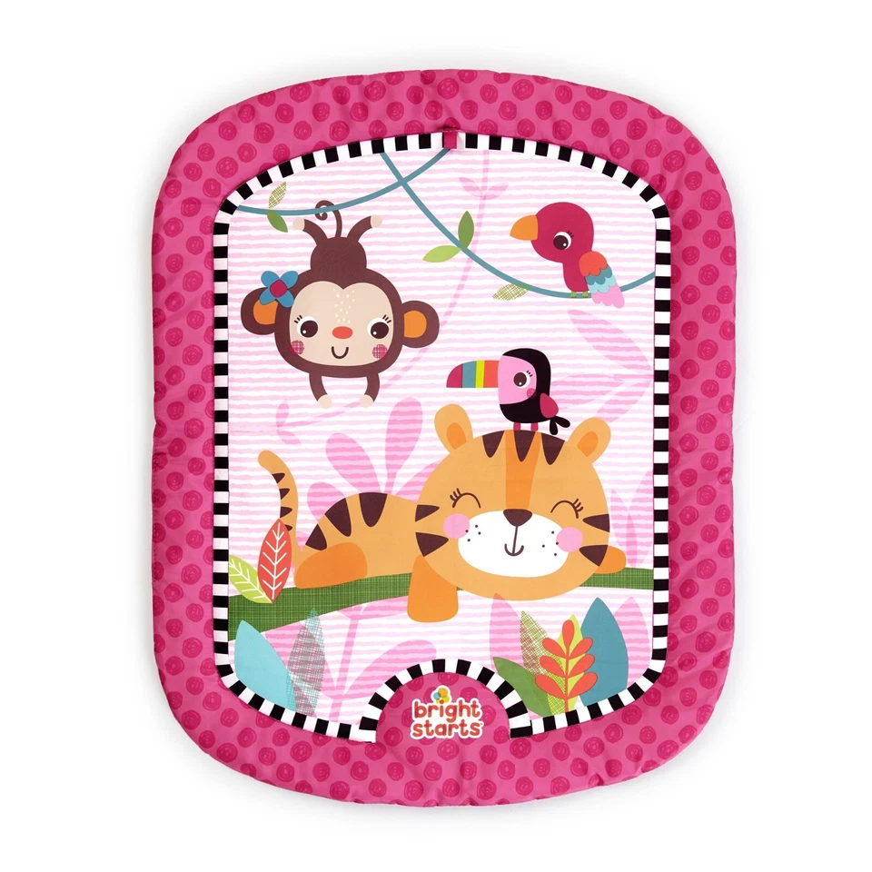 Bright Starts Wild Whimsy Pretty In Pink - Baby Tummy Time & Prop Mat Foto 2 de 4