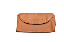 Vintage 70's Brown Leather Fold Over Clutch