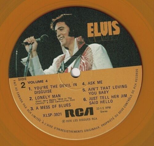 ELVIS PRESLEY Elvis' Golden Records Volume 4 LP Canadian RCA 1978 Gold Vinyl Pop - Picture 3 of 6