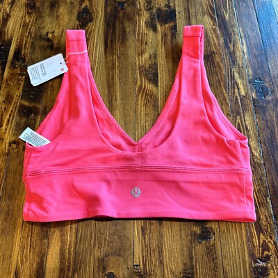 Lululemon Align V-Neck Bra A/B Cup LIPG Lip Gloss Pink Size