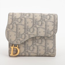 Dior Trotter Saddle Canvas & Leather Compact ...
