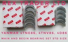 Main & Begin Bearing set Yanmar/Komatsu 4TNV86, 4D86, 4TNE86 4 Cylinder Std Size