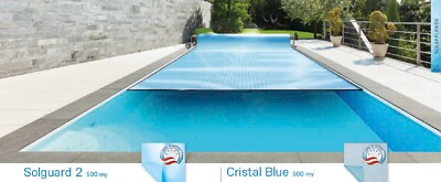 Solarplane Rechteckig 7m x 3,5m Cristal Blue Poolabdeckung Schwimmabdeckung