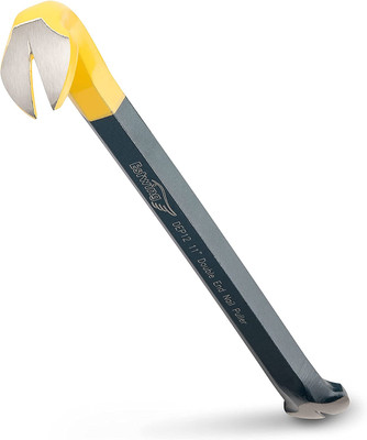 Nail Puller - 12'' Double-Ended Pry Bar with Straight & Wedge Claw End - Dep12,Bl