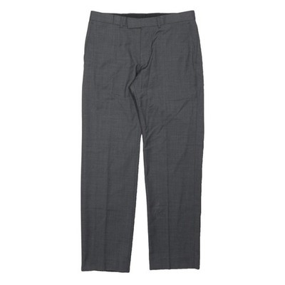 MARKS & SPENCER Damen Baumwoll-Mix Grau Slim Straight Hose W32 L31 Formal
