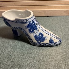 Vintage Blue And White Bridal Heel Shoe