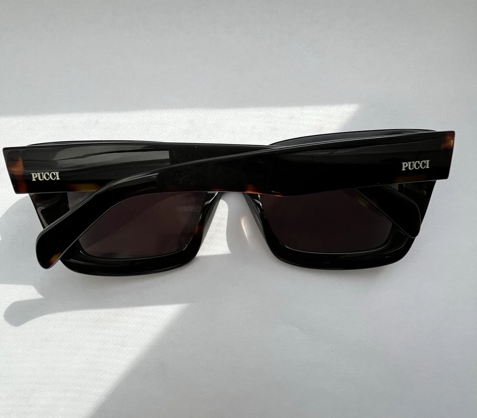 Gafas de sol cuadradas para mujer Emilio PUCCI 54 MM 🕶️ negras y marrones Foto 4 de 4