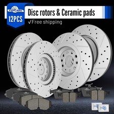Front And Rear Brake Rotors Ceramic Pads For 2018-2023 Vw Atlas Cross Sport