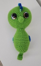 HAND CROCHETED BRIGHT GREEN BABY SEAHORSE, Stuffed Toy