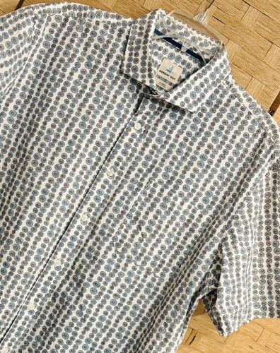 Johnnie O Hangin’ Out Hemd Herren XL Knopf Weiß Citrus Geometrisches Muster Baumwolle - Bild 1 von 11