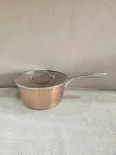 Gotham Steel Hammered Copper 8" 2.5qt Saucepan With Cover