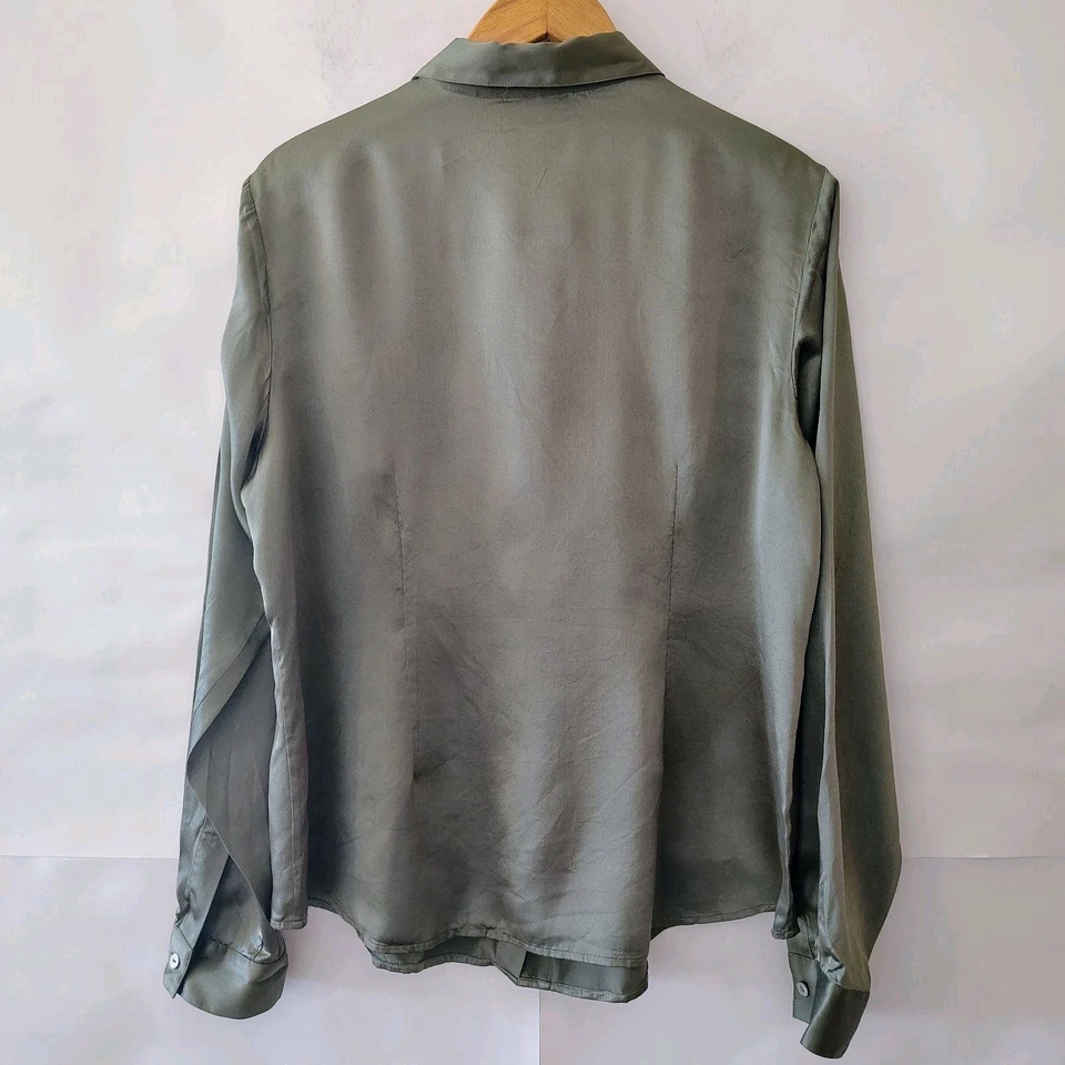 Blusa Valerie Stevens Pura Seda Para Mujer Talla 16 Terrosa Tranquila Lujo Hada Grunge Foto 4 de 4