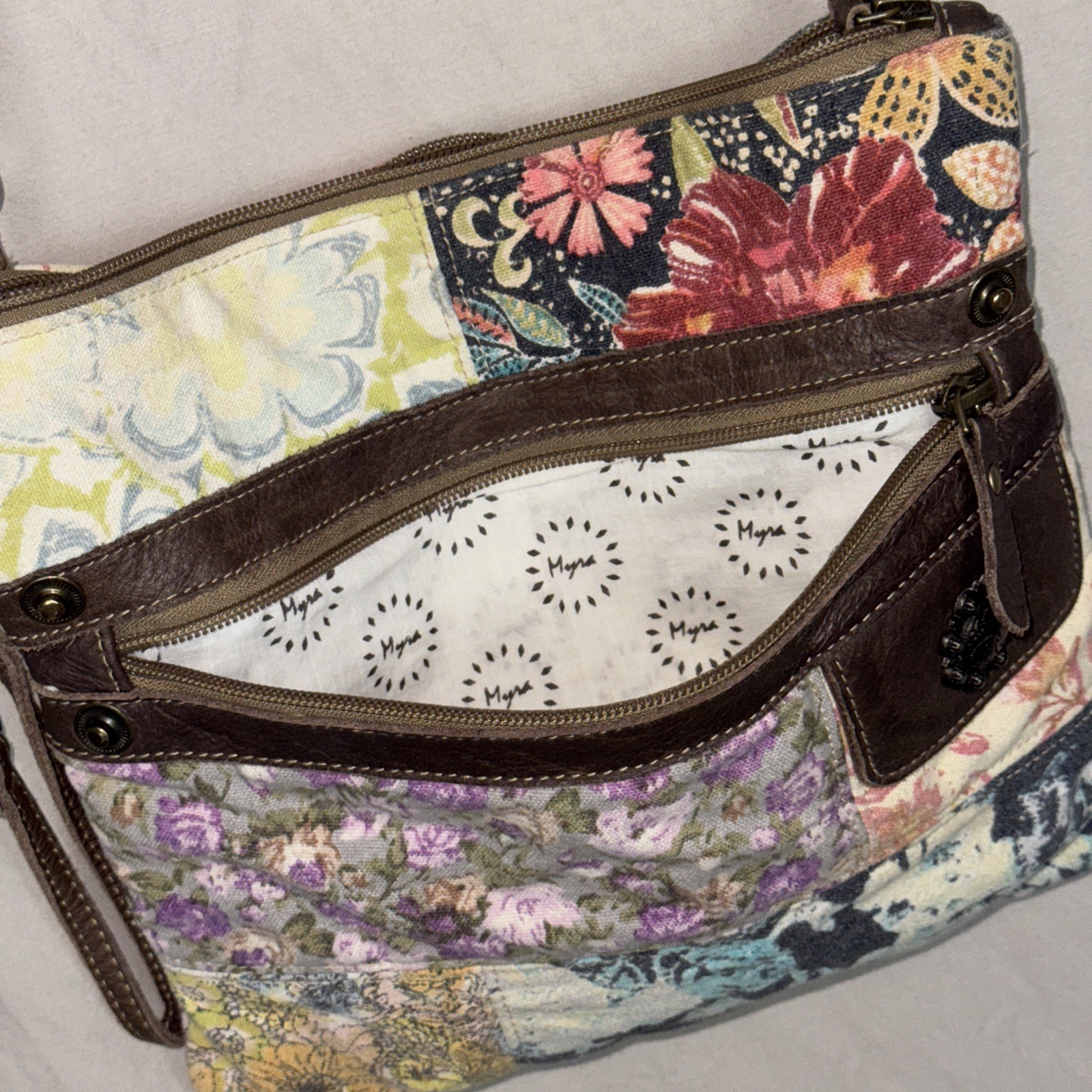 Myra Bag Patchwork Boho Canvas Patchwork Crossbod… - image 2