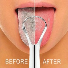 Portable Stainless Steel Tongue Scraper Reusable Oral Cleaner for Fresh Breath