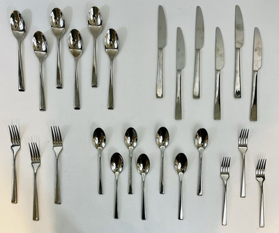 #ad Mikasa Rockford Stainless Flatware Knives Forks Spoons Replace 25 Pieces EUC $65.00